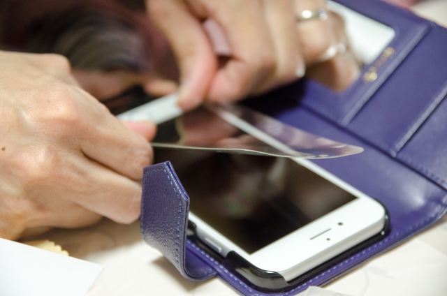 フィルムの貼り付け